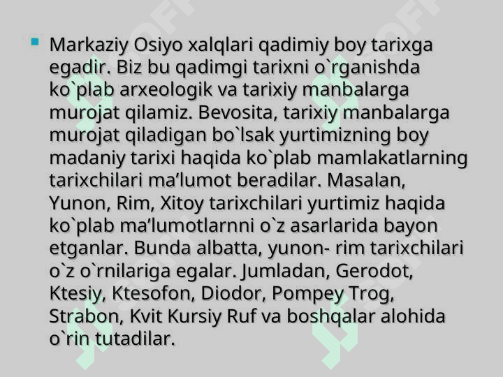 Markaziy Osiyo xalqlari tarixi bo`yicha qadimgi manbalar 3