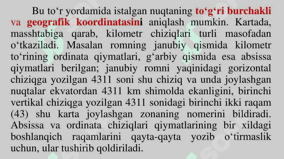 TOPOGRAFIK KARTA VA PLANLARNING VARAQLARGA BO‘LINISHI VA NOMENKLATURASI 3