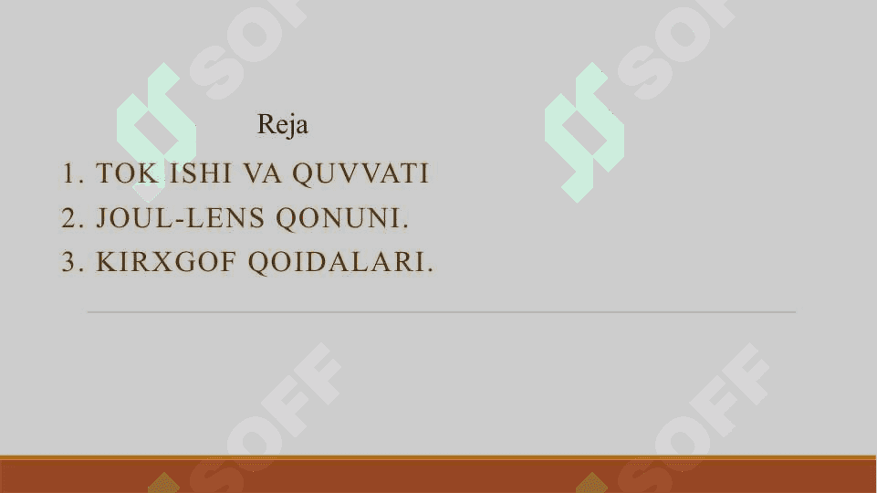 Kirxgof qoidalari.Tokning ishi va quvvati. Joul-Lens qonuni 2