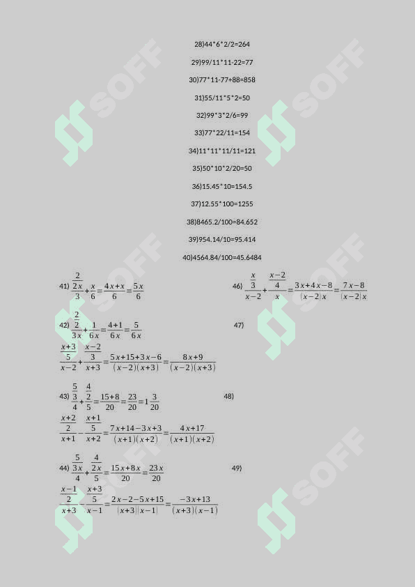 Matematikadan misollar javobi bilan 2