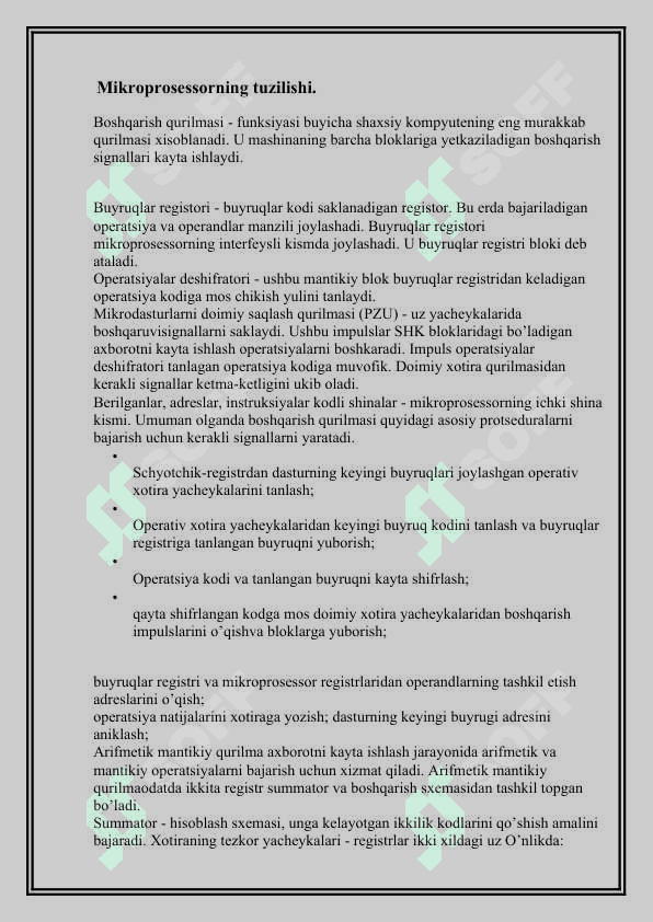Mikproprotsesorlarning buyruqlar tizimi 2