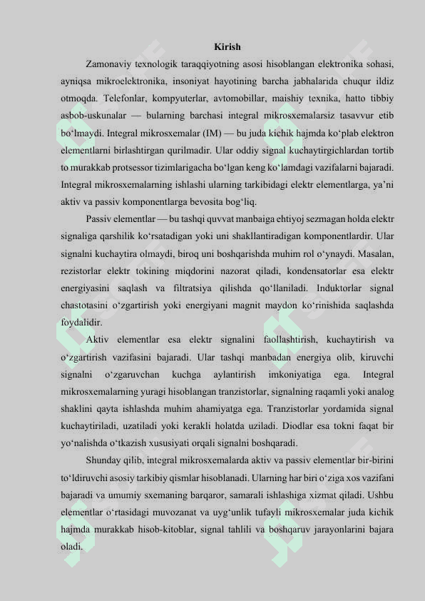 Integral mikrosxemalarning aktiv va passiv elementlari 3