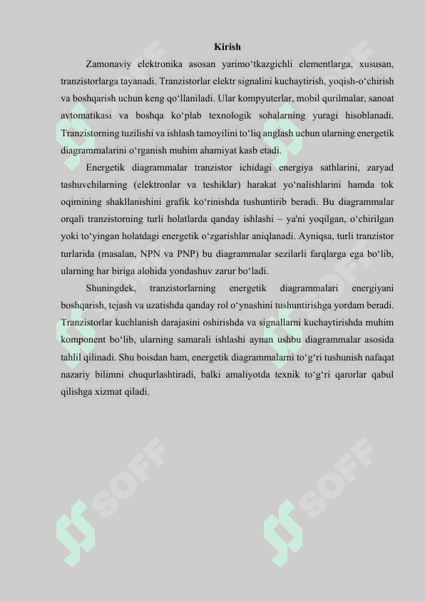 Tranzistor tuzilmalarining energetik diagrammalari 3