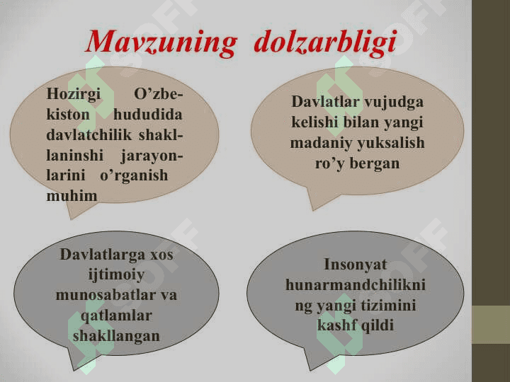 O‘zbekistonning davlatchilik tarixi: eng qadimgi davrdan  Yangi O‘zbekiston davlatchiligi asoslari 3
