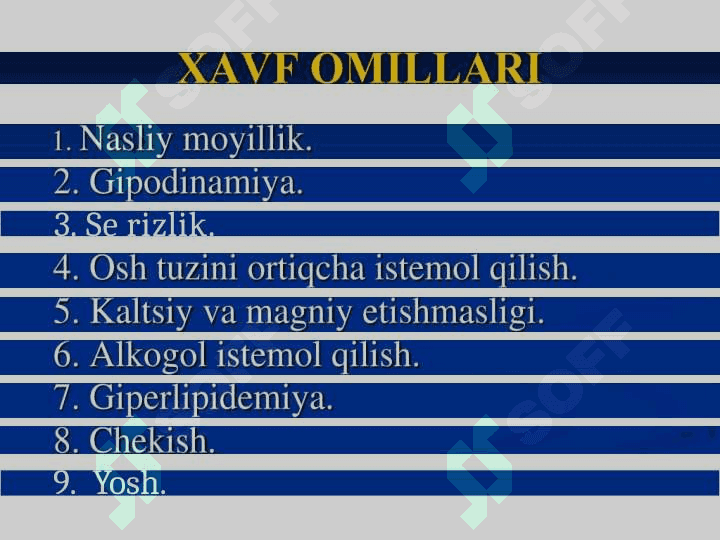 Arterial gipertenziya, gipertoniya kasalligi va buyrakka bogʻliq arterial gipertenziya etiologiyasi, patogenezi va klassifikatsiyasi 5
