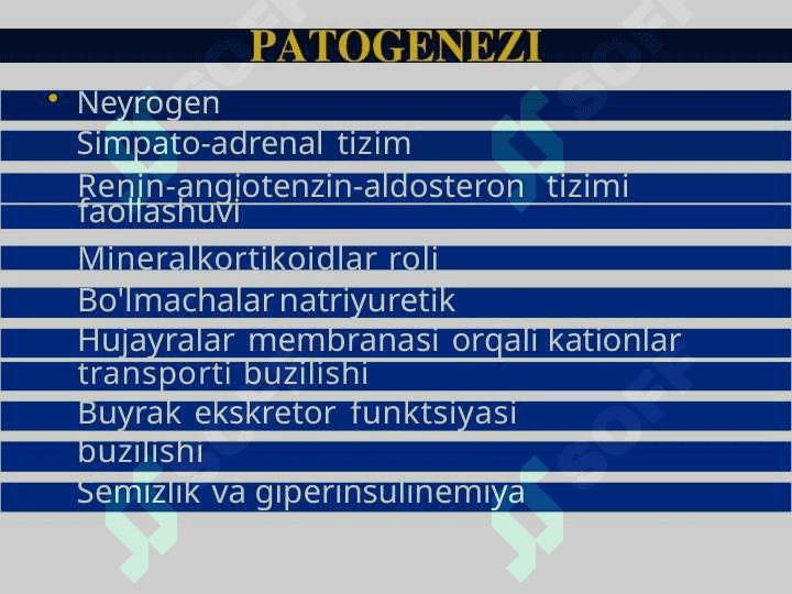 Arterial gipertenziya, gipertoniya kasalligi va buyrakka bogʻliq arterial gipertenziya etiologiyasi, patogenezi va klassifikatsiyasi 7