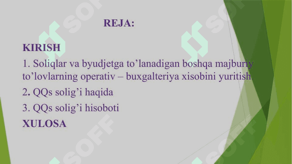 QQS HISOBINI YURITISH 2
