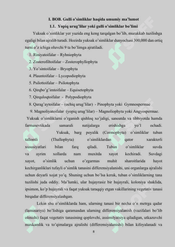 Ra’nodoshlar oilasi 8