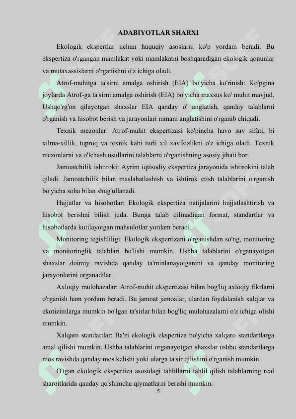 Davlat ekologik ekspertiza xizmatini tashkil qilish 5