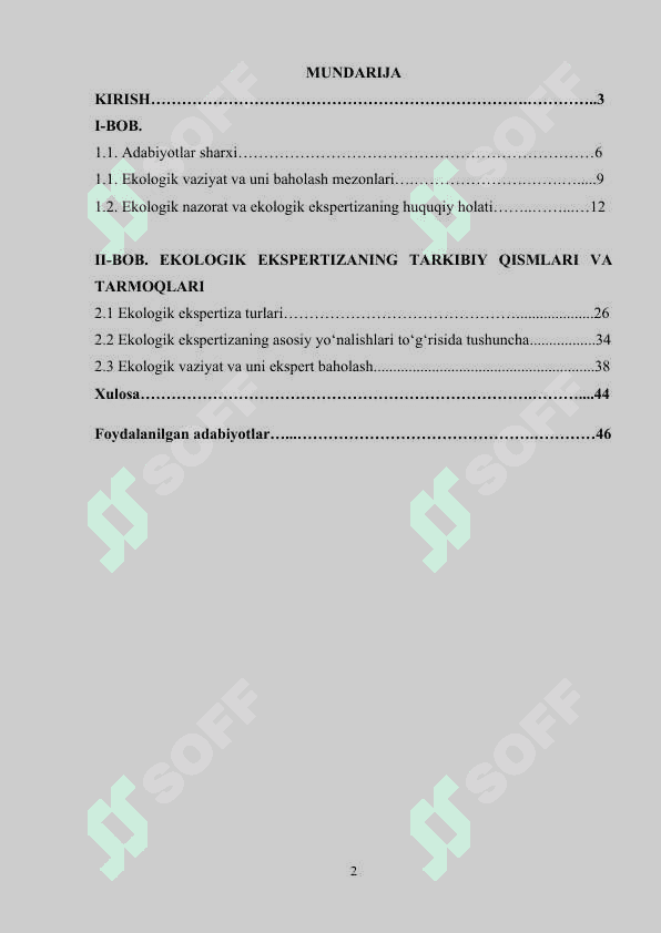 Ekologik vaziyat va uni ekspert baholash 2