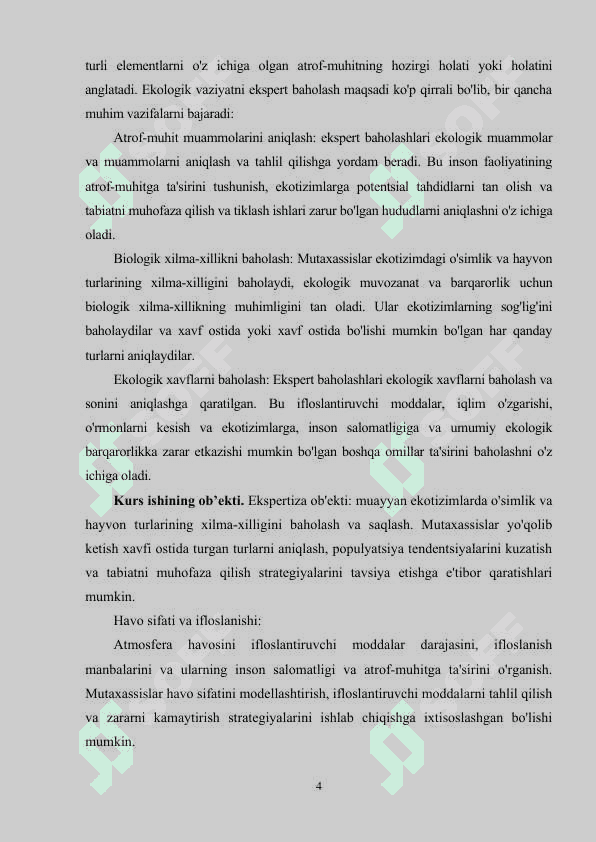 Ekologik vaziyat va uni ekspert baholash 4