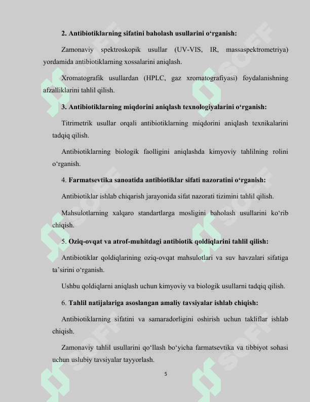antibiotiklarning kimyoviy tahlili 5