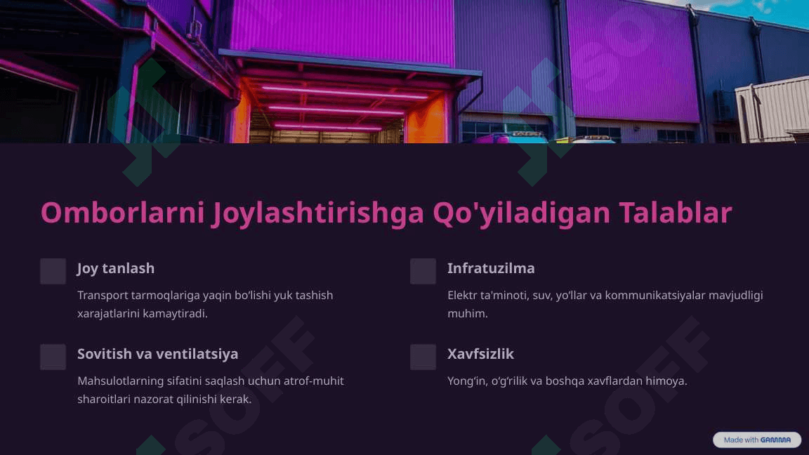 Korxonalarda Ombor Xo'jaligini Tashkil Etish 4