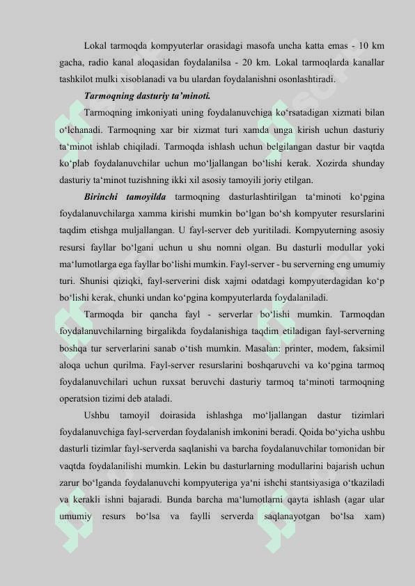 Kompyuter tarmoqlarining rivojlanish evolyutsiyasi 4