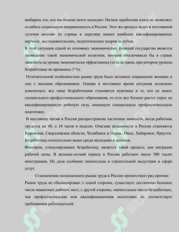 Рынок труда и его особенности в Российской Федерации 4