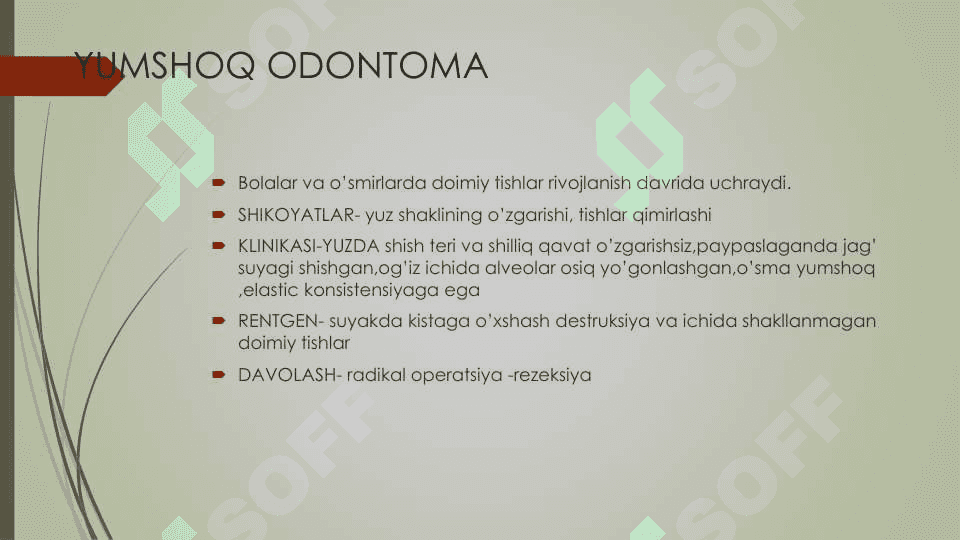 BOLALARDA ODONTOGEN O'SMALAR 8