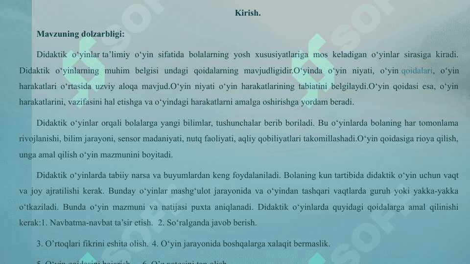 Bolalar nutqini o'stirish didaktik o'yinlarni tashkil qilish. 2