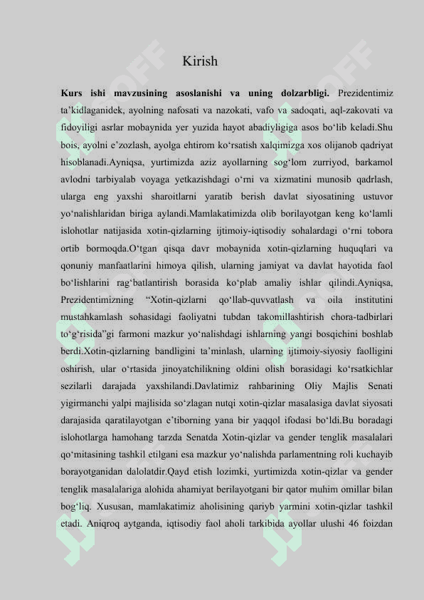 O’ZBEK JAMIYATIDAGI GENDER TENGLIGI RIVOJLANISHI ISTIQBOLLARI 3