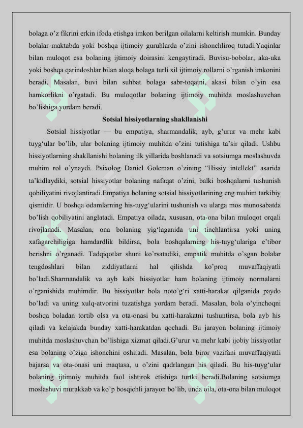 Bolaning sotsiumda rivojlanishi 25 4