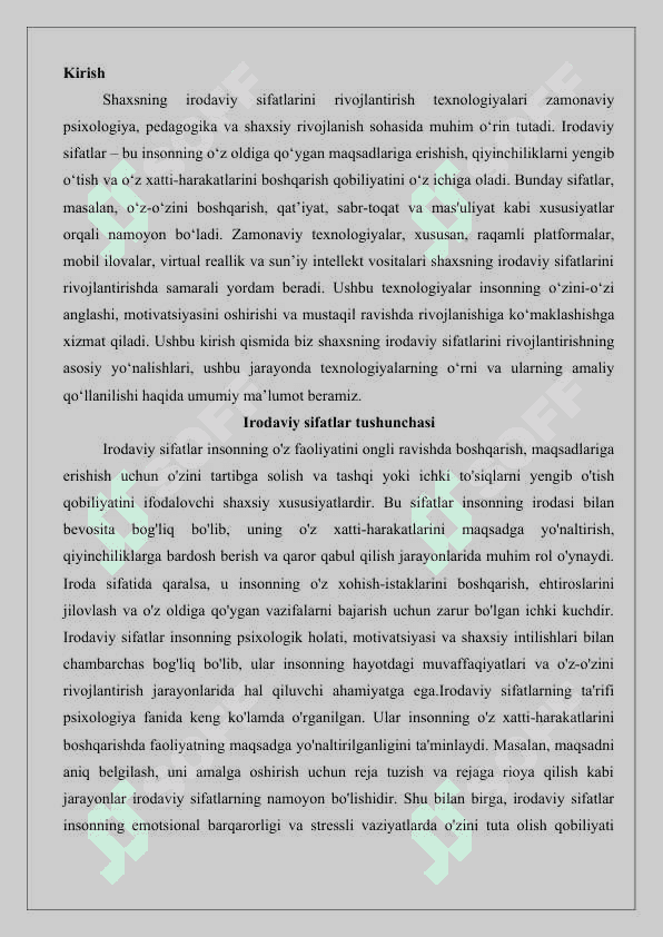 Shaxsning irodaviy sifatlarini rivojlantirish texnologiyalari 25 2