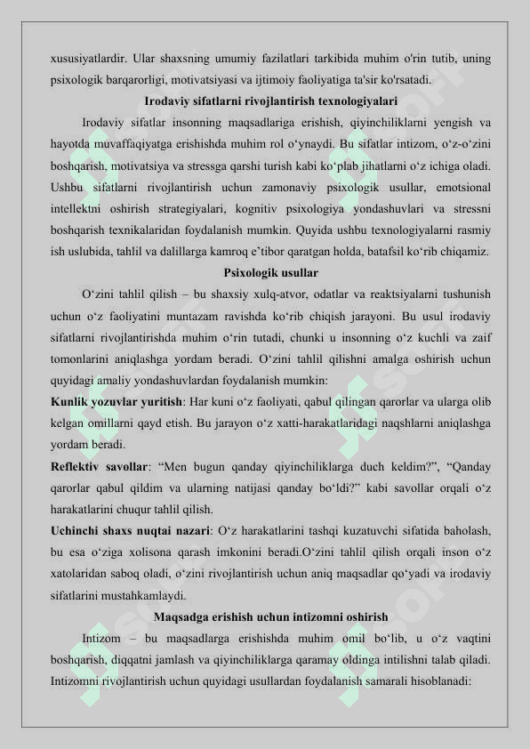 Shaxsning irodaviy sifatlarini rivojlantirish texnologiyalari 25 5