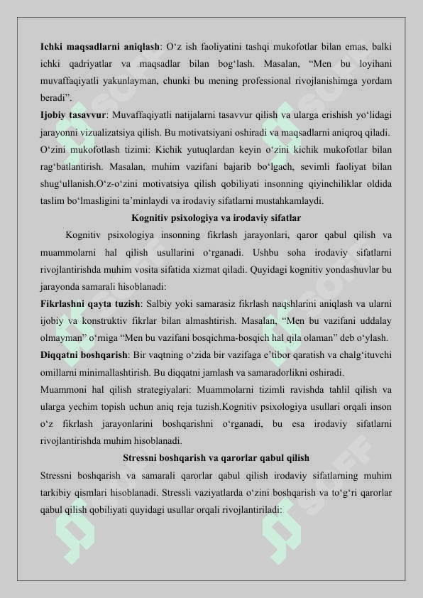 Shaxsning irodaviy sifatlarini rivojlantirish texnologiyalari 25 7