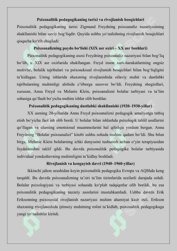 Psixonalitik pedagogikaning konseptual asoslari.25 4