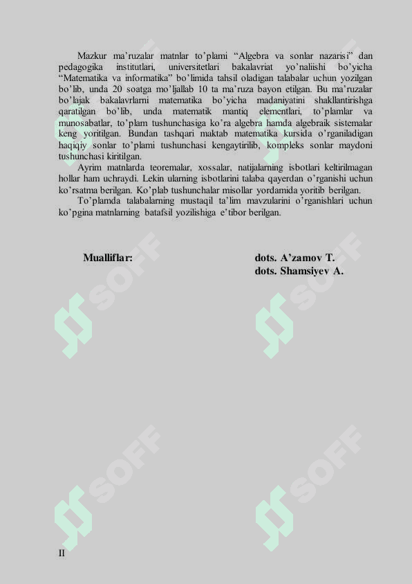 Algebra va sonlar nazariyasi 2
