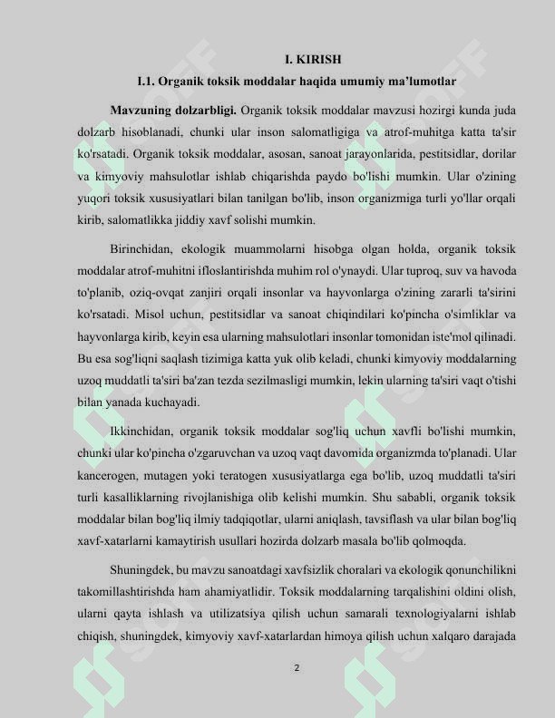 Organik toksik moddalar 2