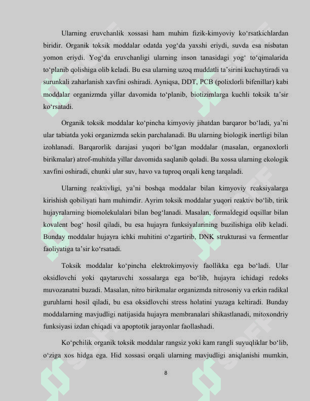 Organik toksik moddalar 8