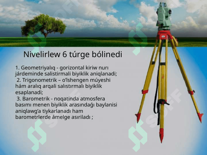 Elektron nivelirlerdin' du'zilisi, tekseriliwi  ha'm onda  o'lshew jumislarin  orinlaw. Nivelir reyka du'zilisin u'yreniw 8