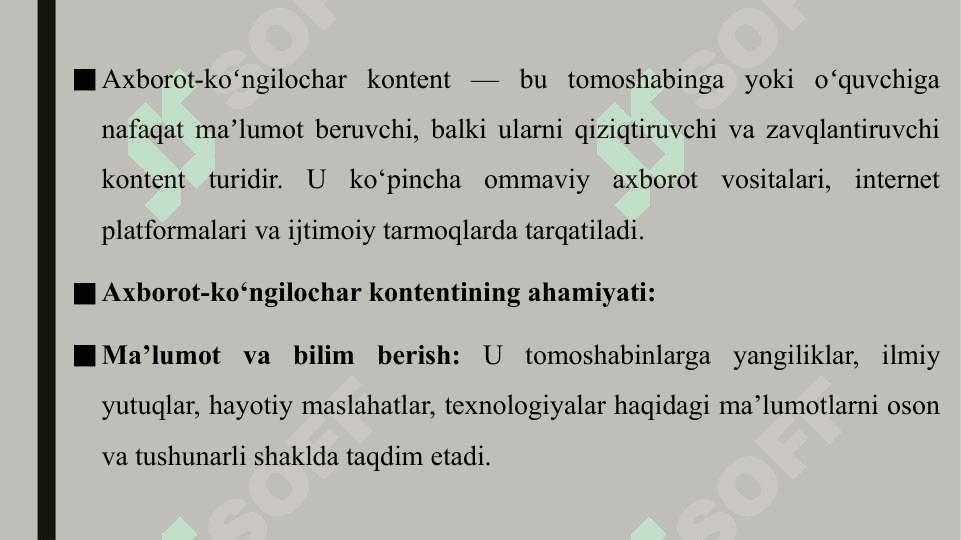 Axborot koʻngilochar kontentining ahamiyati 3
