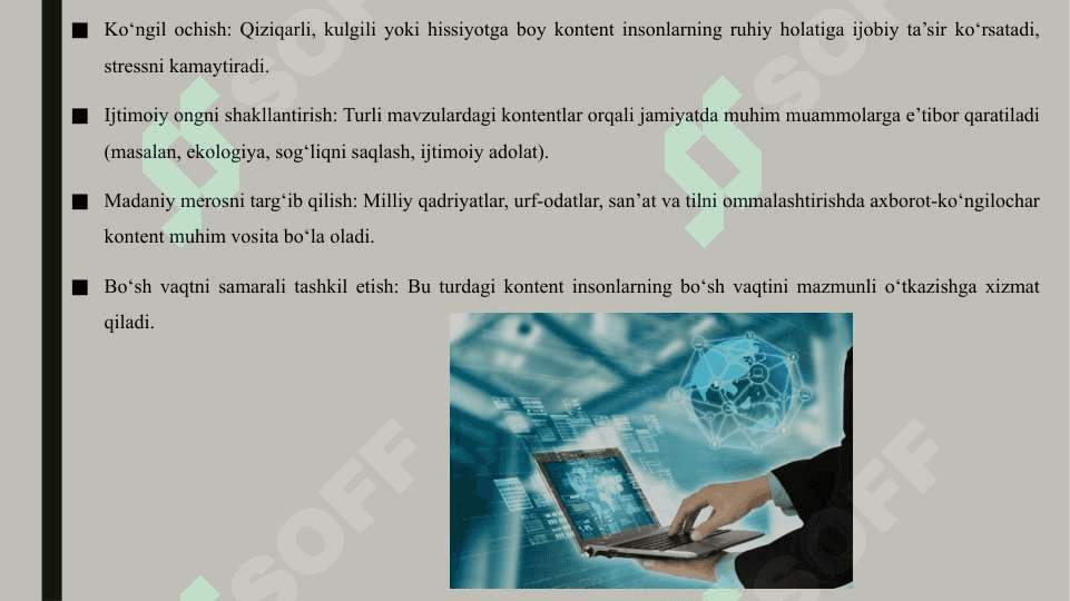 Axborot koʻngilochar kontentining ahamiyati 4