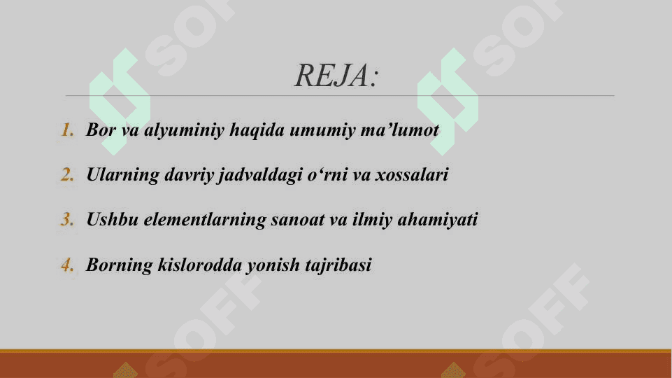 B, AL VA ULARNING BIRIKMALARIGA OID TAJRIBALAR 2