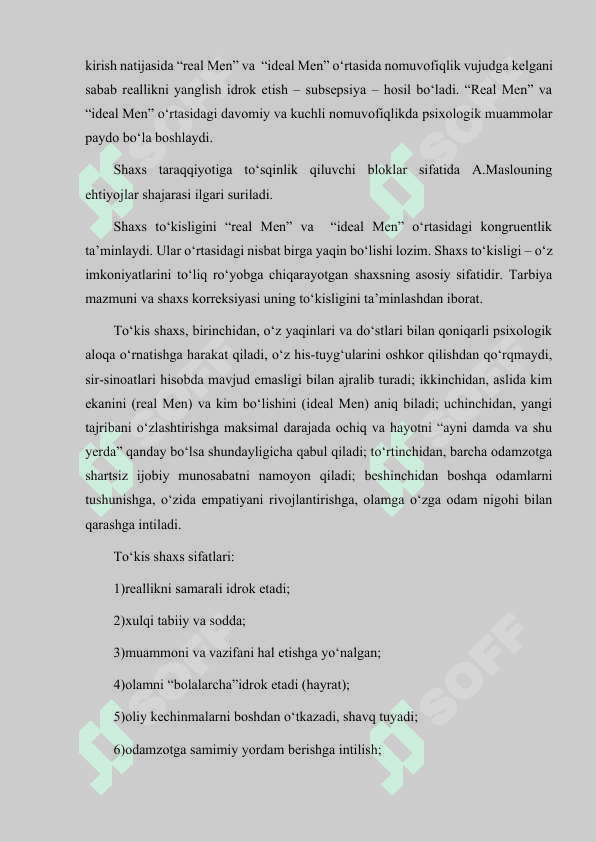 GUMANISTIK PSIXOLOGIYADA SHAXS 6