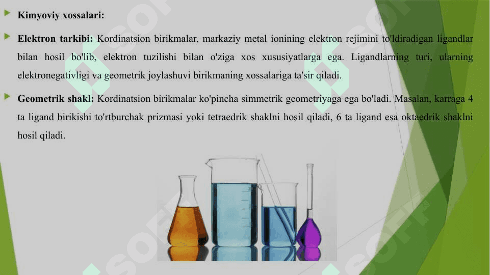 KORDINATSION BIRIKMALARNING OLINISHI VA KIMYOVIY XOSSALARI 6