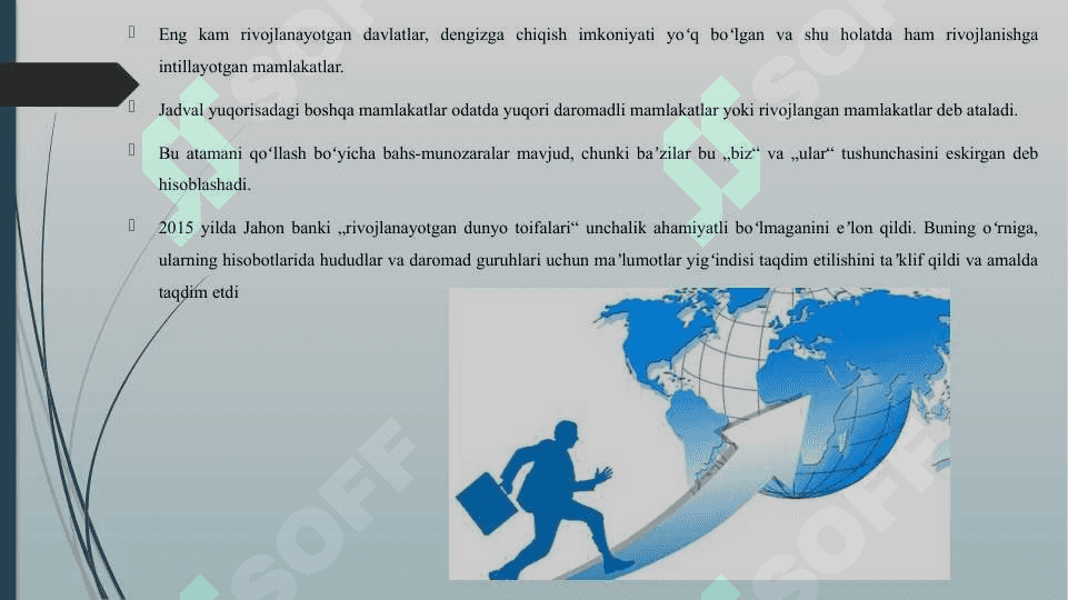RIVOJLANAYOTGAN DAVLATLARGA TAVSIF 4