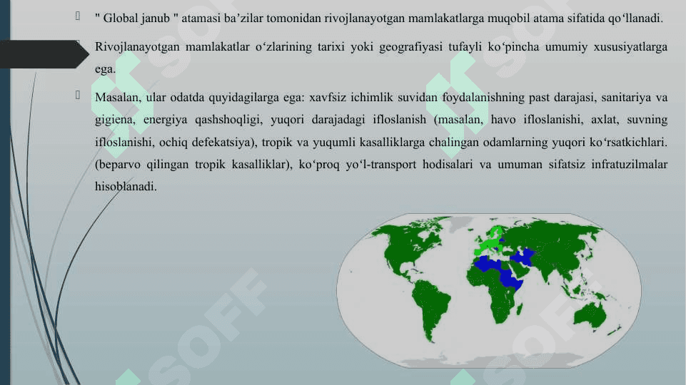 RIVOJLANAYOTGAN DAVLATLARGA TAVSIF 5