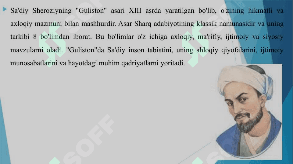 SA'DIY SHEROZIYNING GULISTON ASARI 3