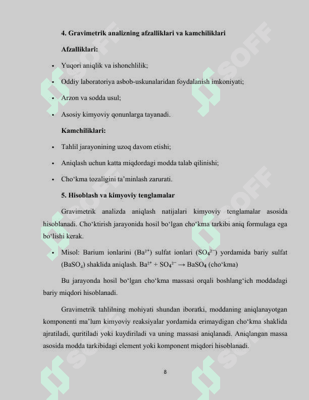 Gravimetrik analiz 8