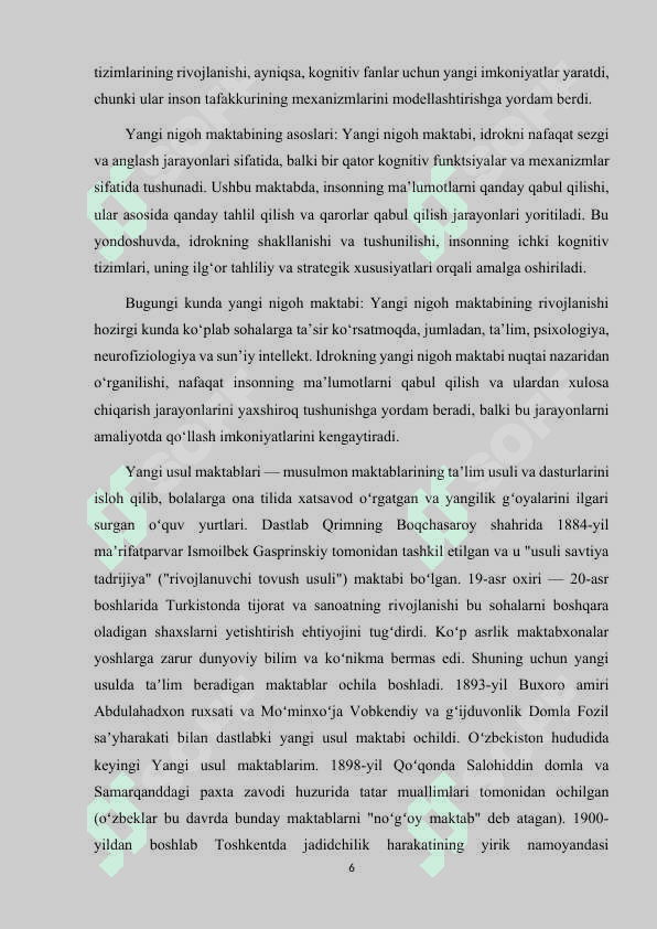 YANGI NIGOH MAKTABI NUQTAI NAZARIDAN IDROKNING EKSPERIMENTAL TAHLILI 6