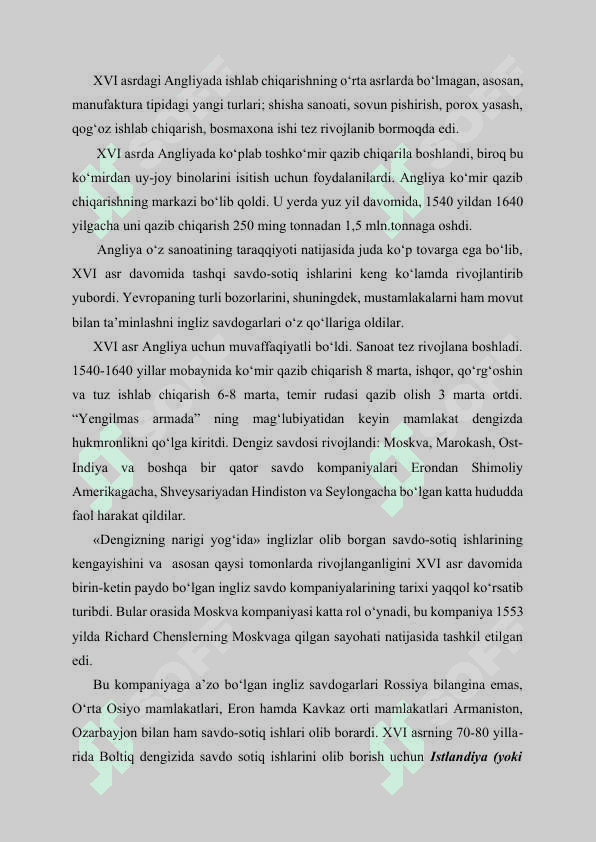 XI asr  XV asr boshlarida Angliya 4