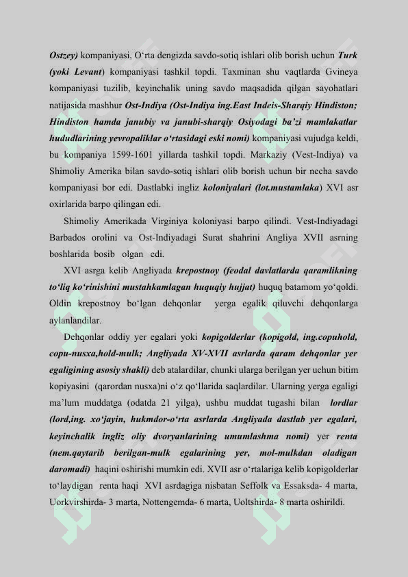 XI asr  XV asr boshlarida Angliya 5