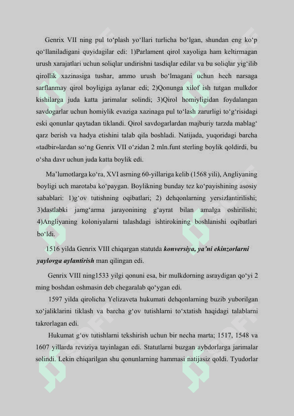 XI asr  XV asr boshlarida Angliya 8