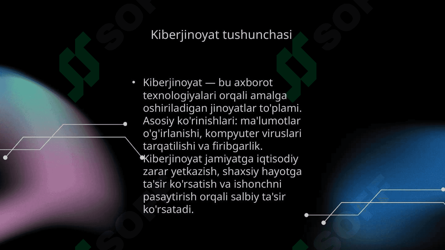 Kiberjinoyat va kiberhuquq, simsiz aloqa tizimlarida axborot resurslarini himoyalash 3