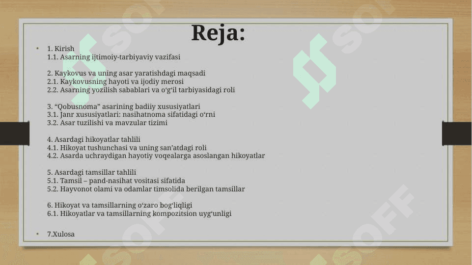 Kaykovusning «Qobusnoma» asaridagi hikoyat va tamsillar 2