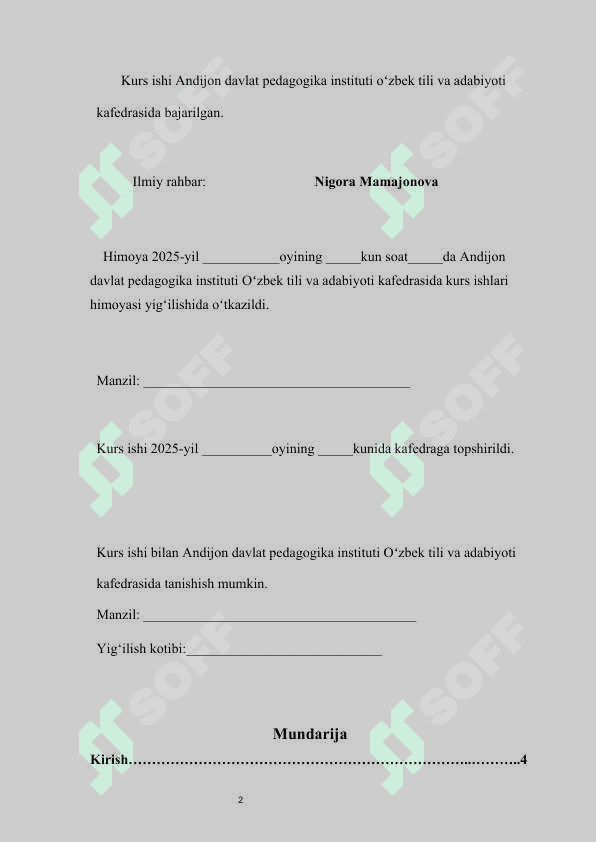 O‘quvchilarni mantiqiy fikrlashga o‘rgatishda savol va topshiriqlarning roli  kurs ishi 2