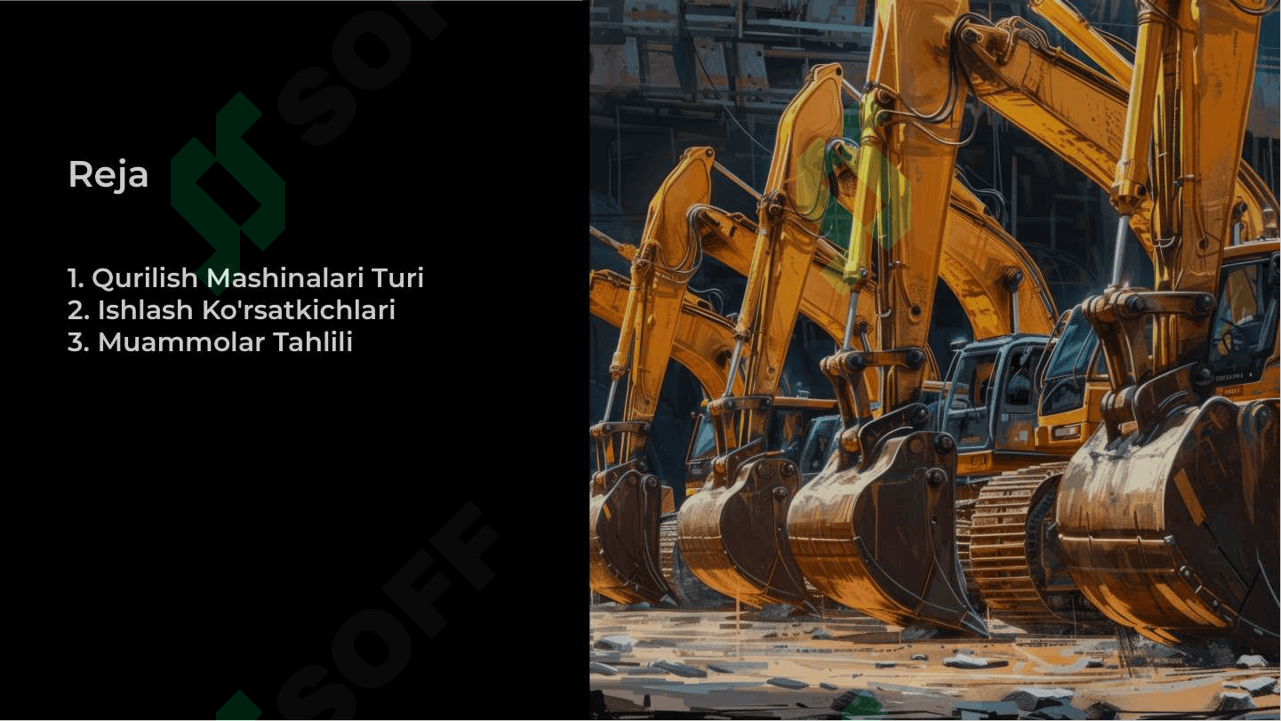 Qurilish mashinalari ishining ko'rsatkichlari 2