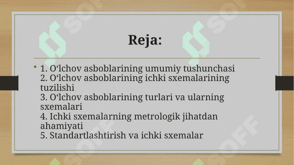 O’lchov asboblarini ichki sxemalari 2