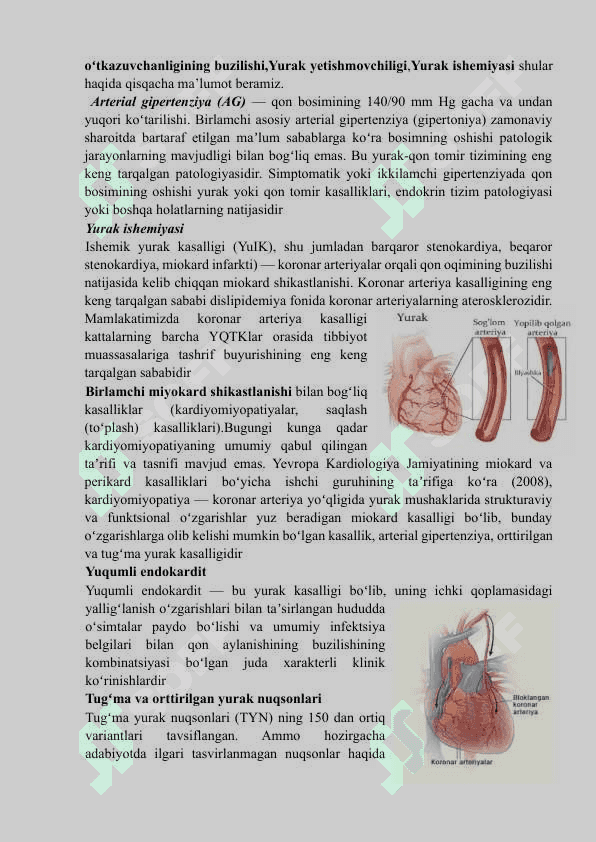 YURAK QON TOMIR  KASALLIKLARI VA ULARNI OLDINI OLISH, DAVOLASH CHORA TADBIRLARI 3